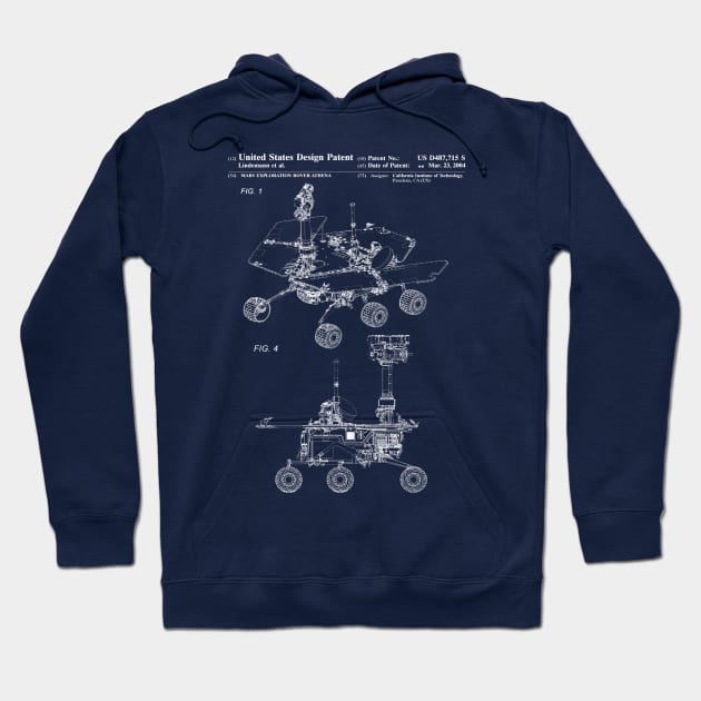 Mars Exploration Rover Patent White Hoodie by Luve